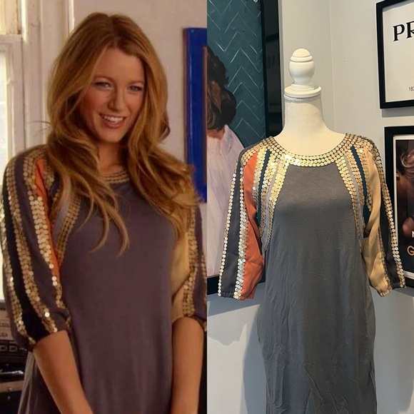 Serena van der Woodsen’s See by Chloé Gray Sequin Dress, Gossip Girl S2 E8 - Picture 1 of 7